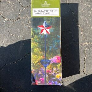 Solar Patriotic Star Garden Stake - Red, White, Blue